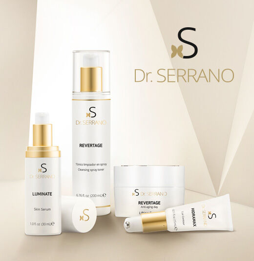 Imagen con cuatro productos linea Dr. Serrano